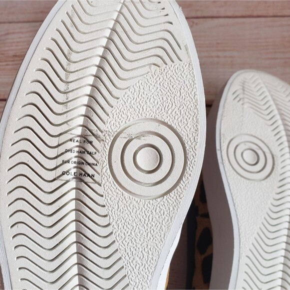 Cole Haan Grand OS Moccasin Animal Print Dyed Calf Hair Leather Loafer Flats - Picture 7 of 8